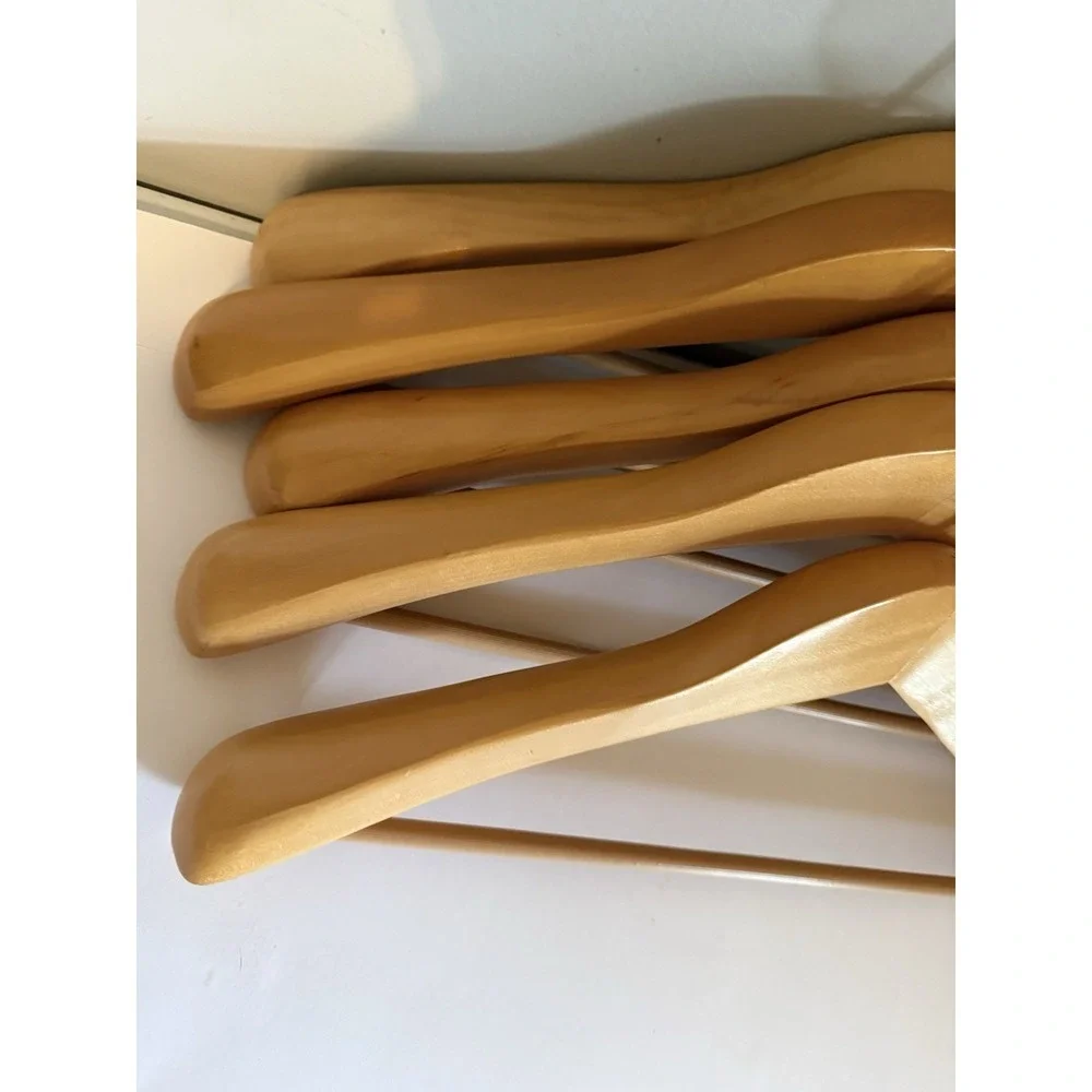 Heavy Duty Wooden Hangers Pants Suits Light Dark, Unbranded, Lot of 5